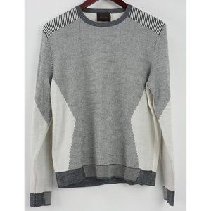 New Relive Knitwear Men's IT Size 46 Wool Birdseye Color Block Jumper Sweater